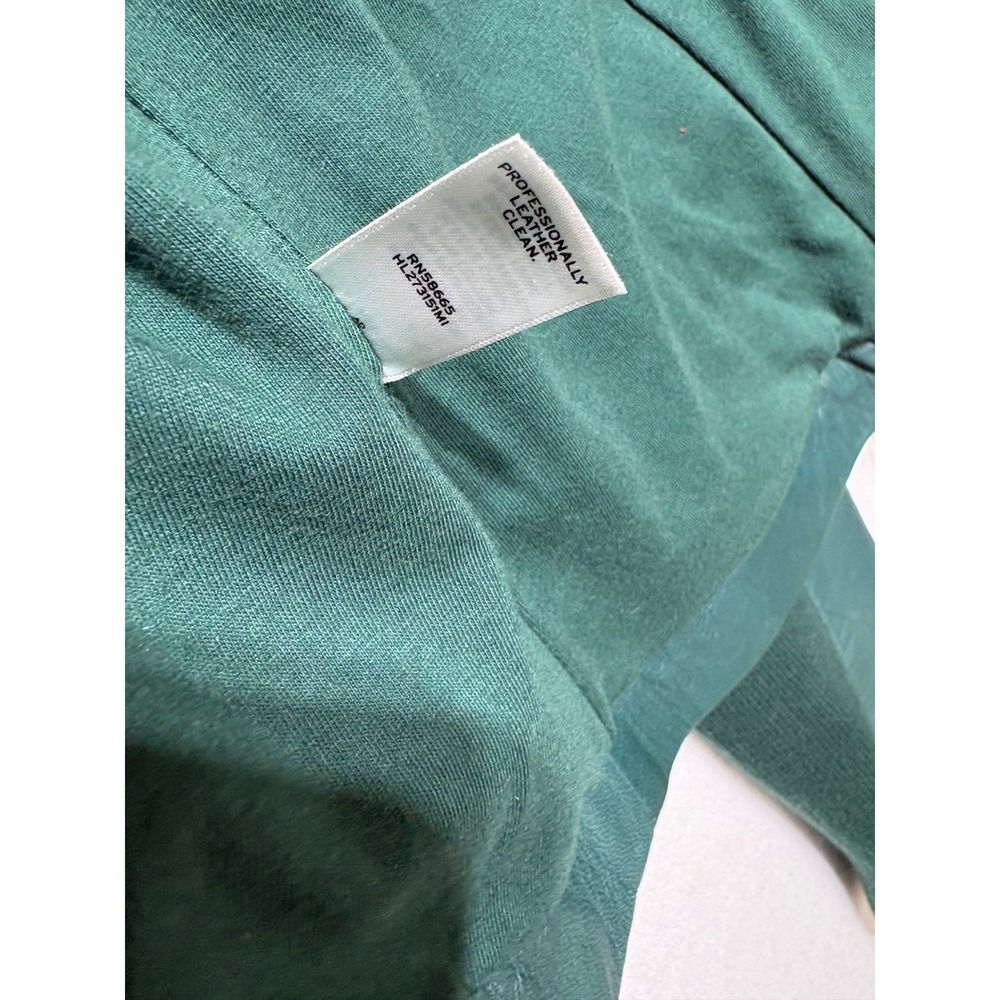 Trouve Emerald Green Leather Moto Jacket Quilted Shoulder Asymmetrical Zip S - Picture 8 of 12